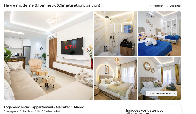 Havre moderne & lumineux — appartement Marrakech, climatisation et balcon