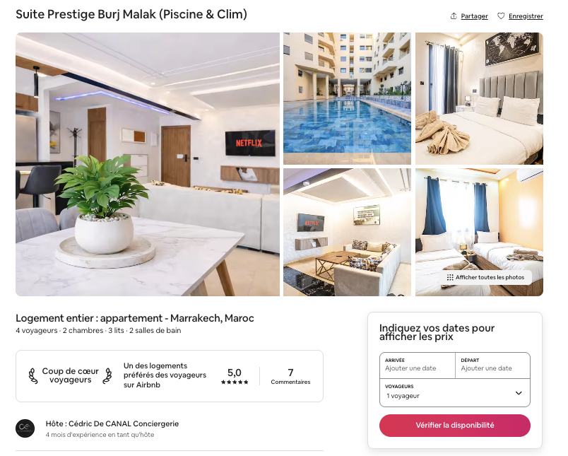 Suite Prestige Burj Malak — appartement Marrakech, coup de cœur voyageurs 5,0/5